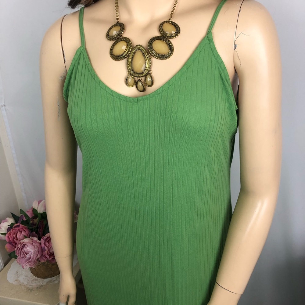 2x Plus Size Solid Light Green Ribbed Sleeveless … - image 2
